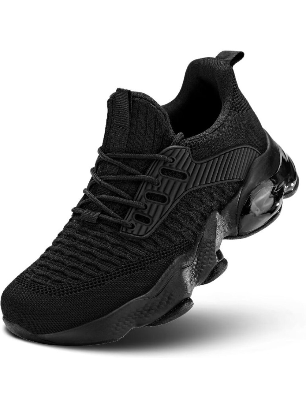 Women's Black Comfortable Stylish Casual Fashion Tennis Non Slip Work Sneakers